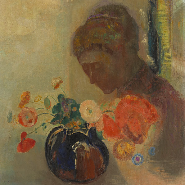WOMAN WITH A VASE OF FLOWERS